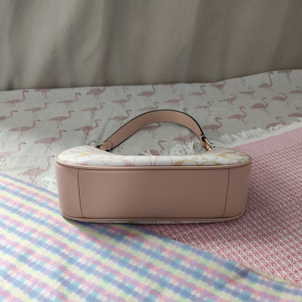 Coach Pink and Cream Signature Mini Shoulder Bag - Picture 5 of 12